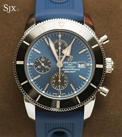 breitling rounded raised bubble face wide leather|breitling superocean automatic.